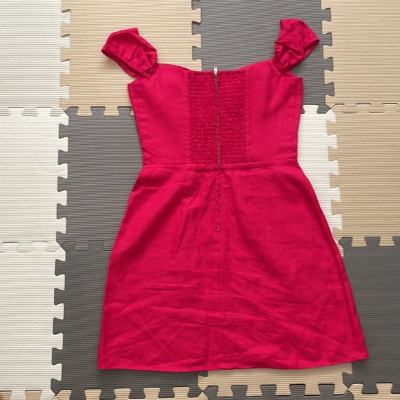 Reformation Gavina Linen Dress - deep magenta - Picture 4 of 7